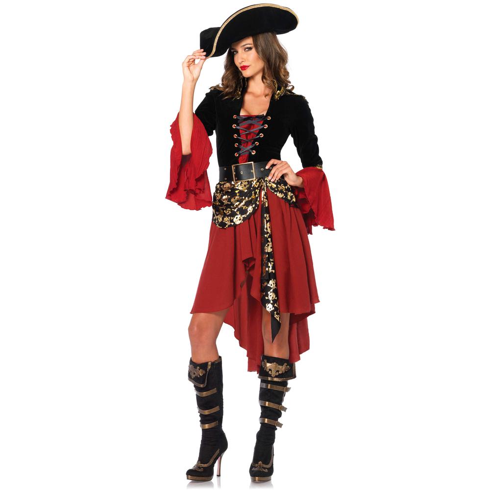 Leg Avenue - Cruel Seas Captain Kostüm - Schwarz/Rot